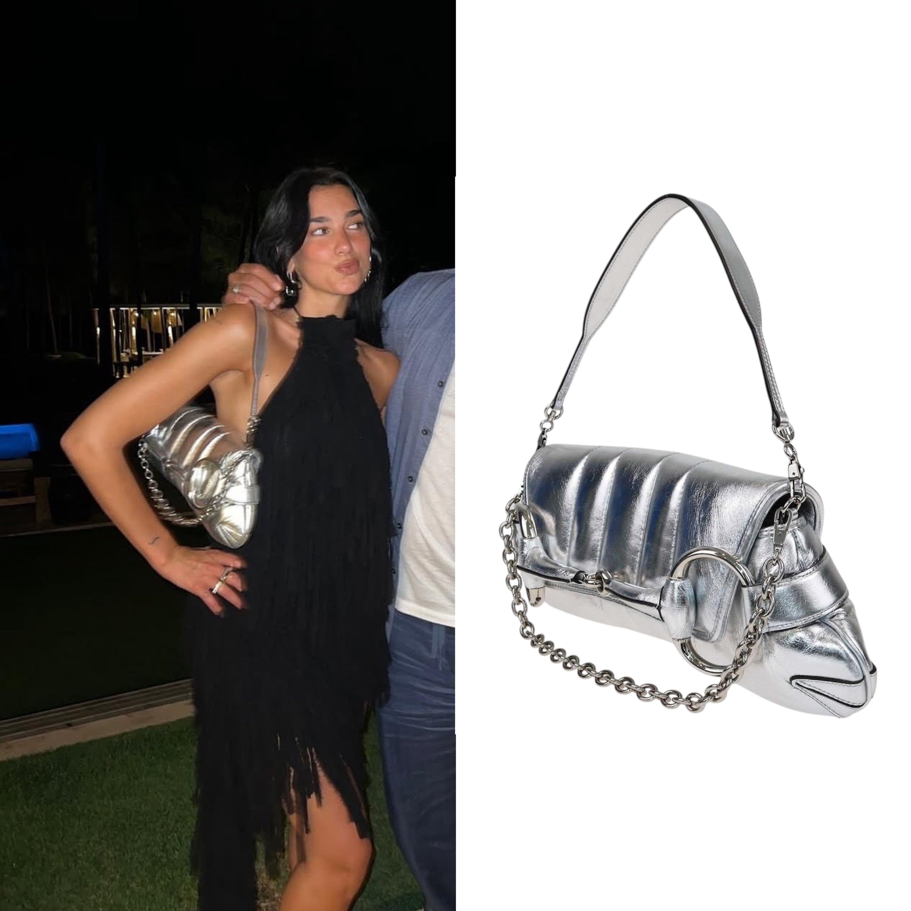 Gucci by Tom Ford Metallic Silver 1955 Horsebit Bag