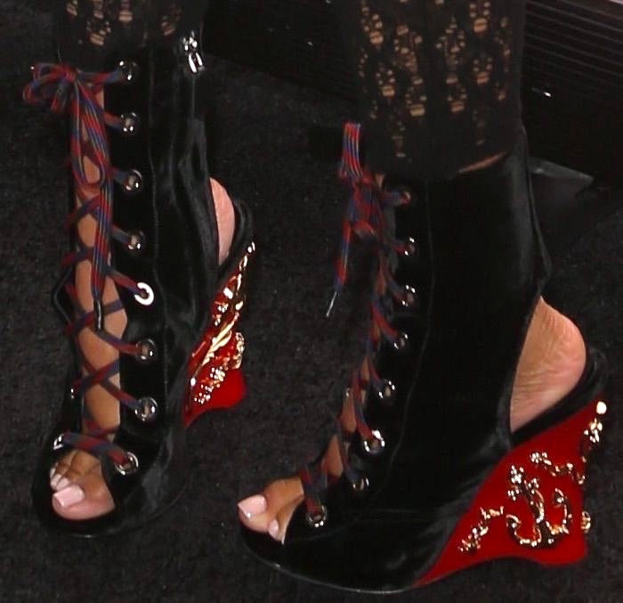 Prada 2016 Velvet Lace-Up Wedges