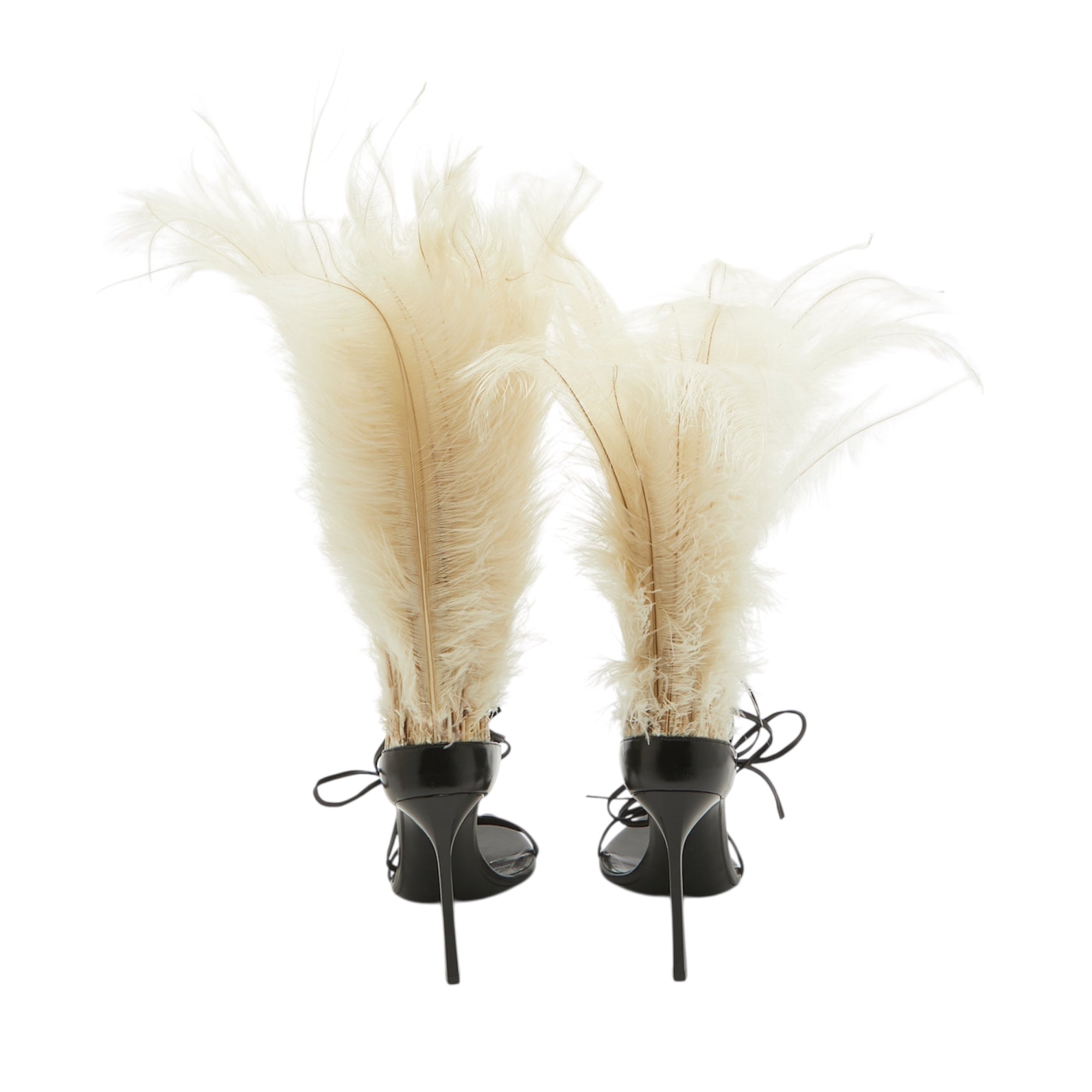 Yves Saint Laurent Ostrich Feather Iris Sandals