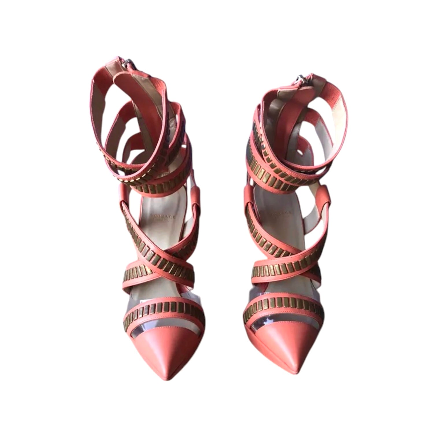 Versace SS2013 Coral Gladiator Heels