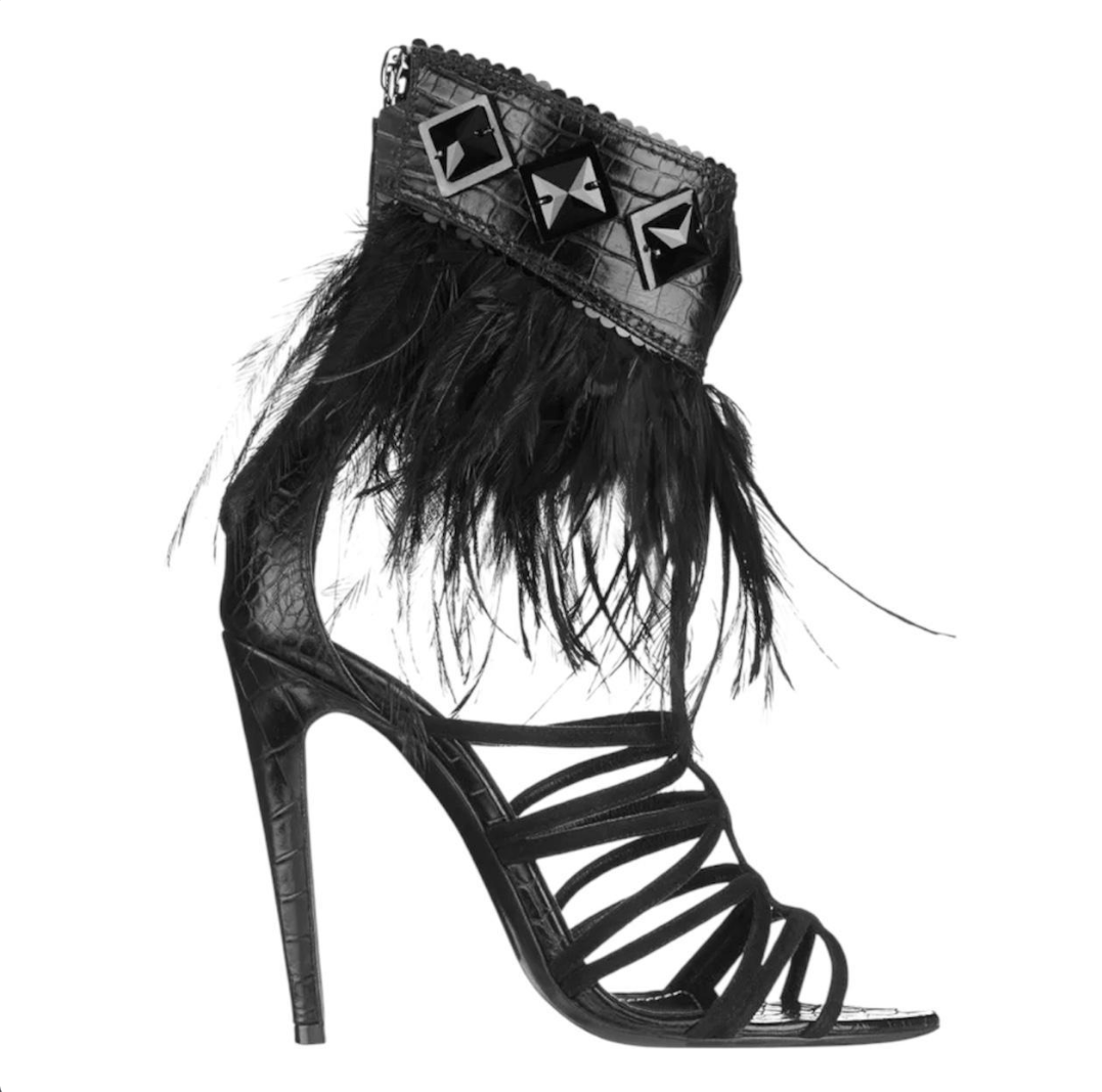 Christian Dior 2011 Feather Gladiator Heels by John Galliano
