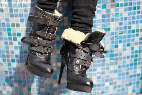 Burberry Prorsum Fall 2010 Aviator Shearling Boots