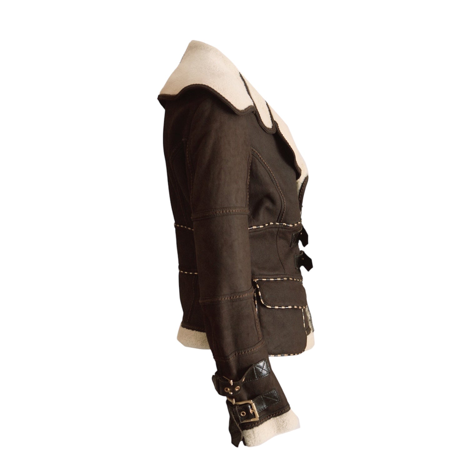 Roberto Cavalli Brown Shearling Jacket