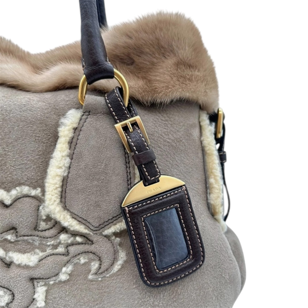 Prada Shearling Tote Bag