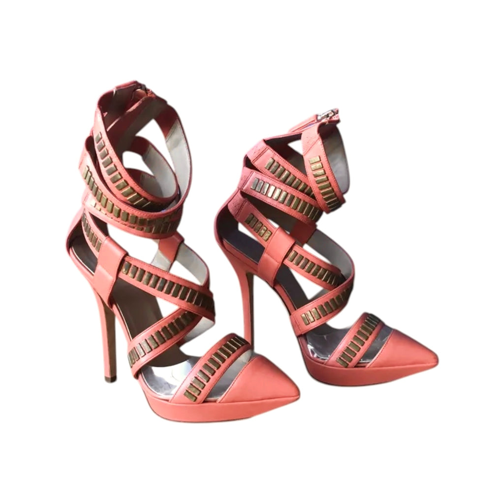 Versace SS2013 Coral Gladiator Heels