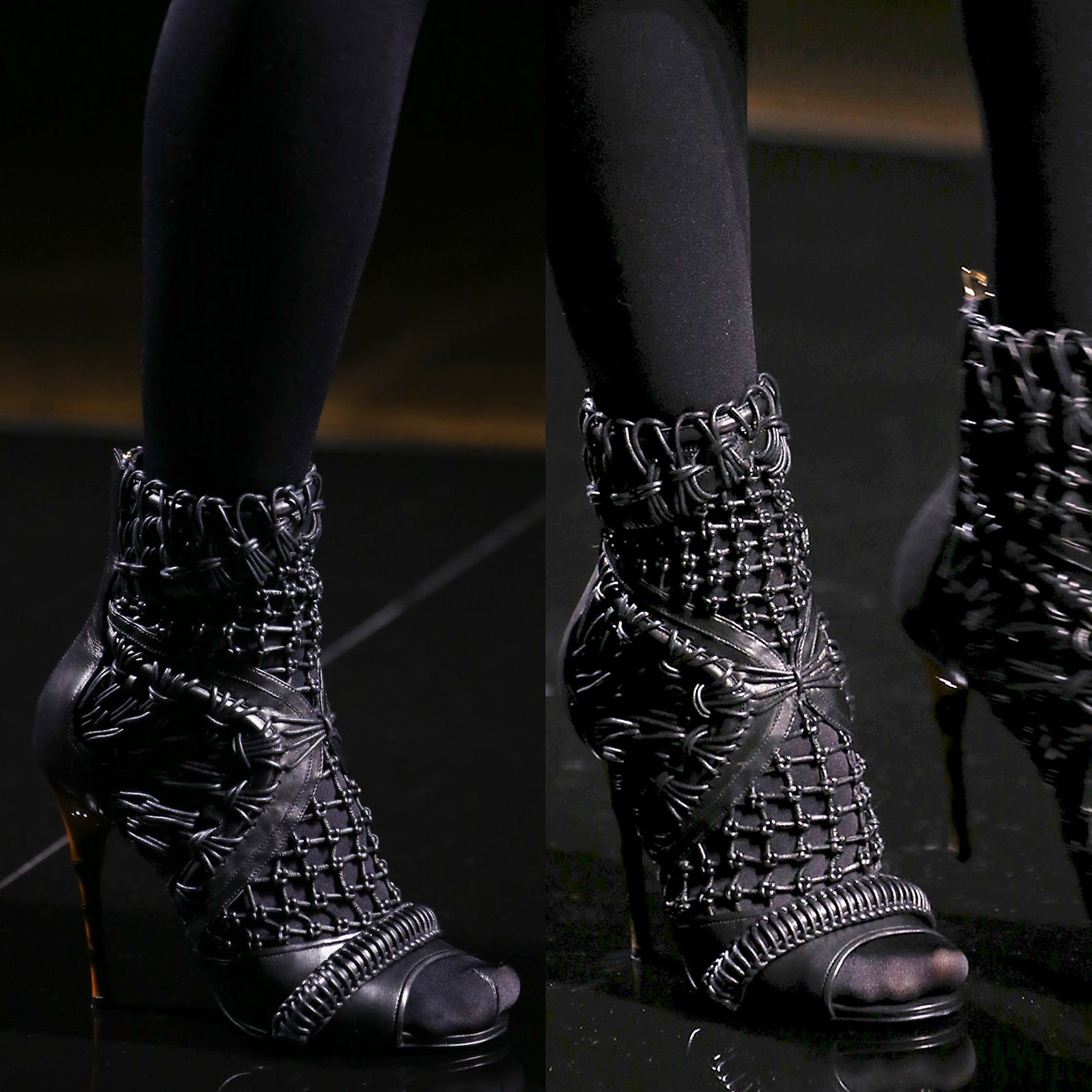 Balmain Fall 2014 Braided Gladiator Ankle Boots