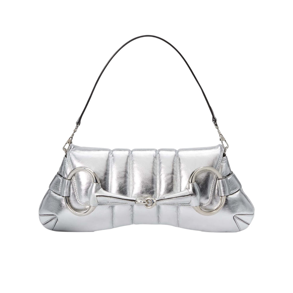Gucci by Tom Ford Metallic Silver 1955 Horsebit Bag