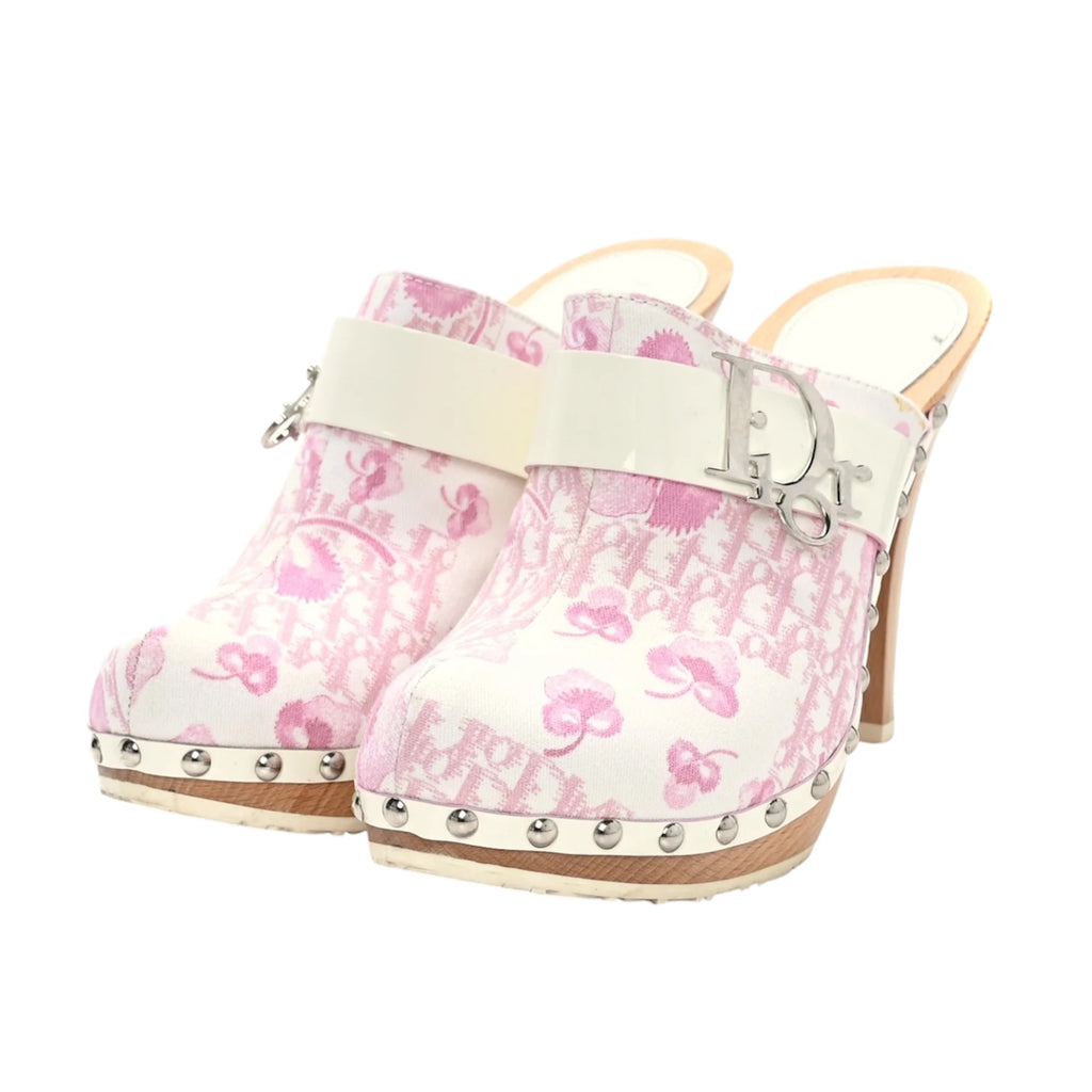 Christian Dior 2005 Monogram Cherry Blossom Clogs