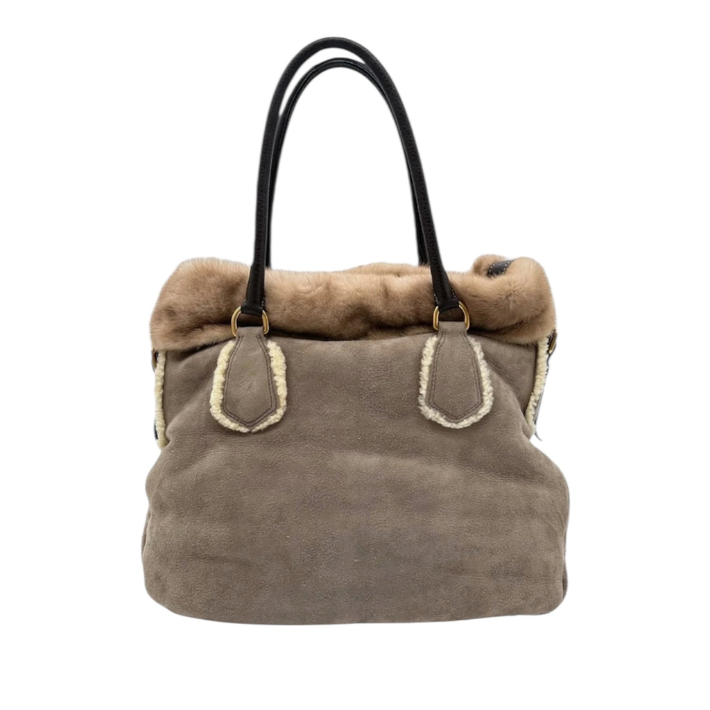 Prada Shearling Tote Bag