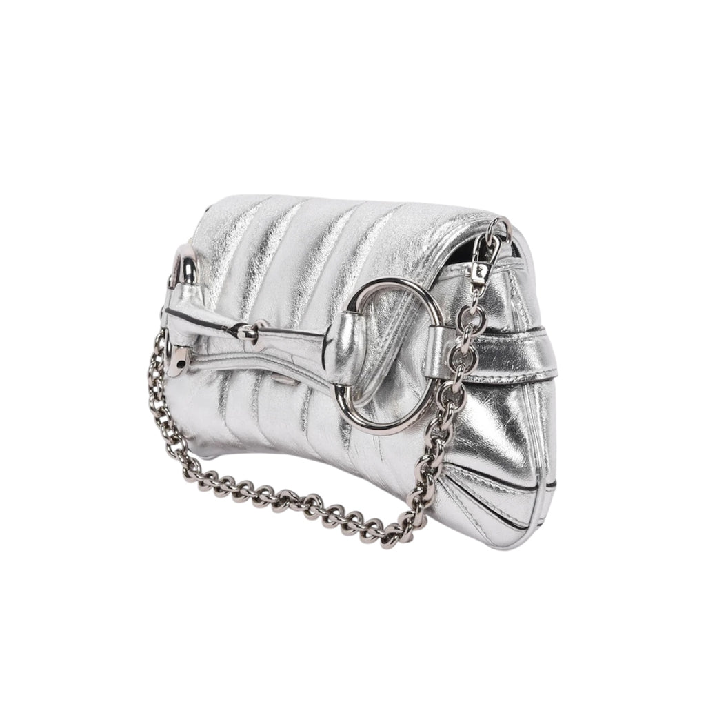 Gucci by Tom Ford Metallic Silver 1955 Horsebit Bag
