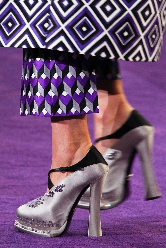 Prada FW 2012 Silk Mary Jane Pumps