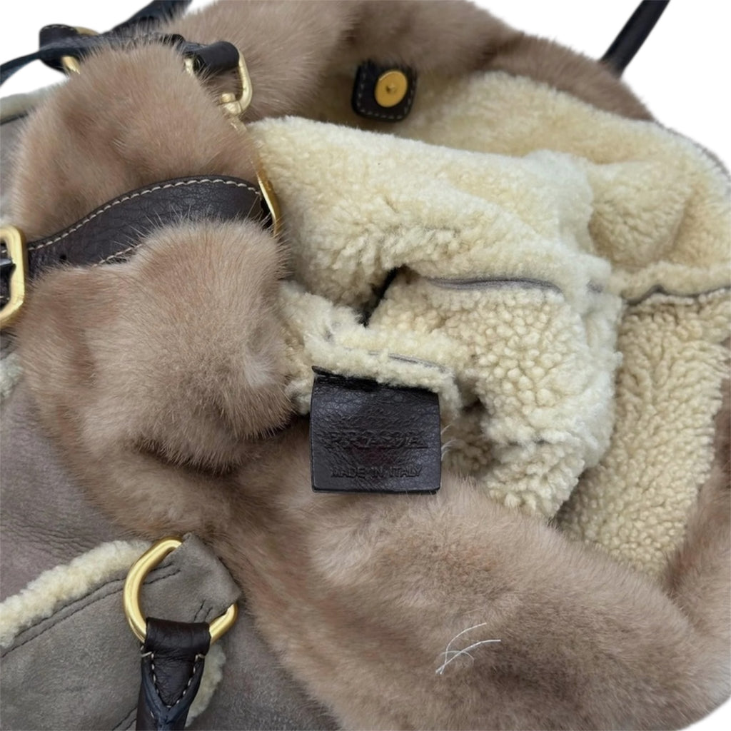 Prada Shearling Tote Bag