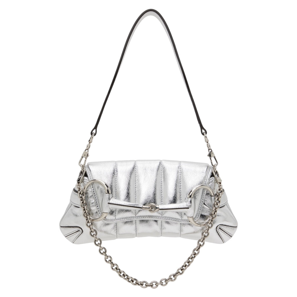 Gucci by Tom Ford Metallic Silver 1955 Horsebit Bag