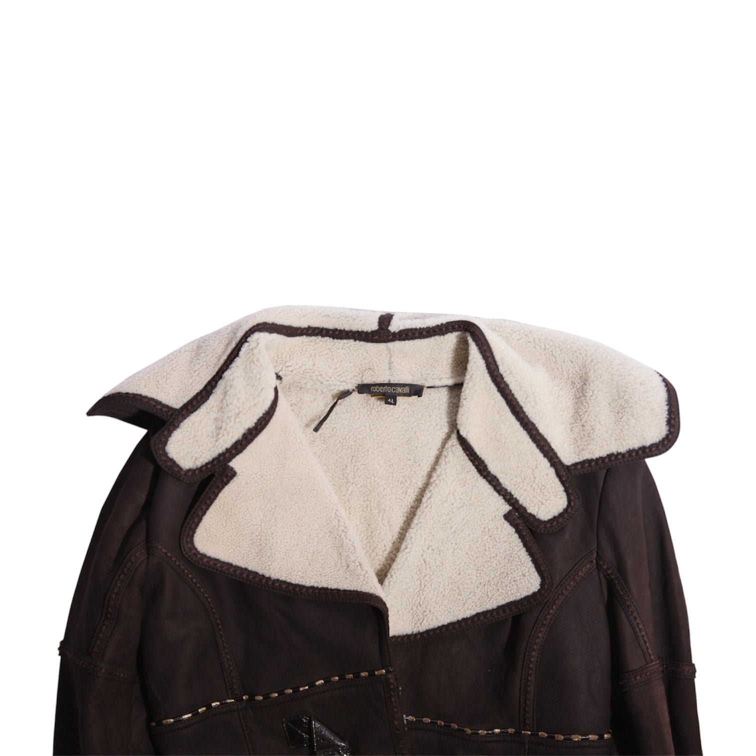 Roberto Cavalli Brown Shearling Jacket