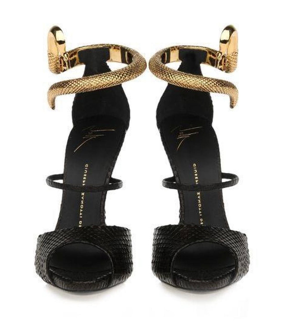 Giuseppe Zanotti Python Heels With Gold Snake Ankle Cuff