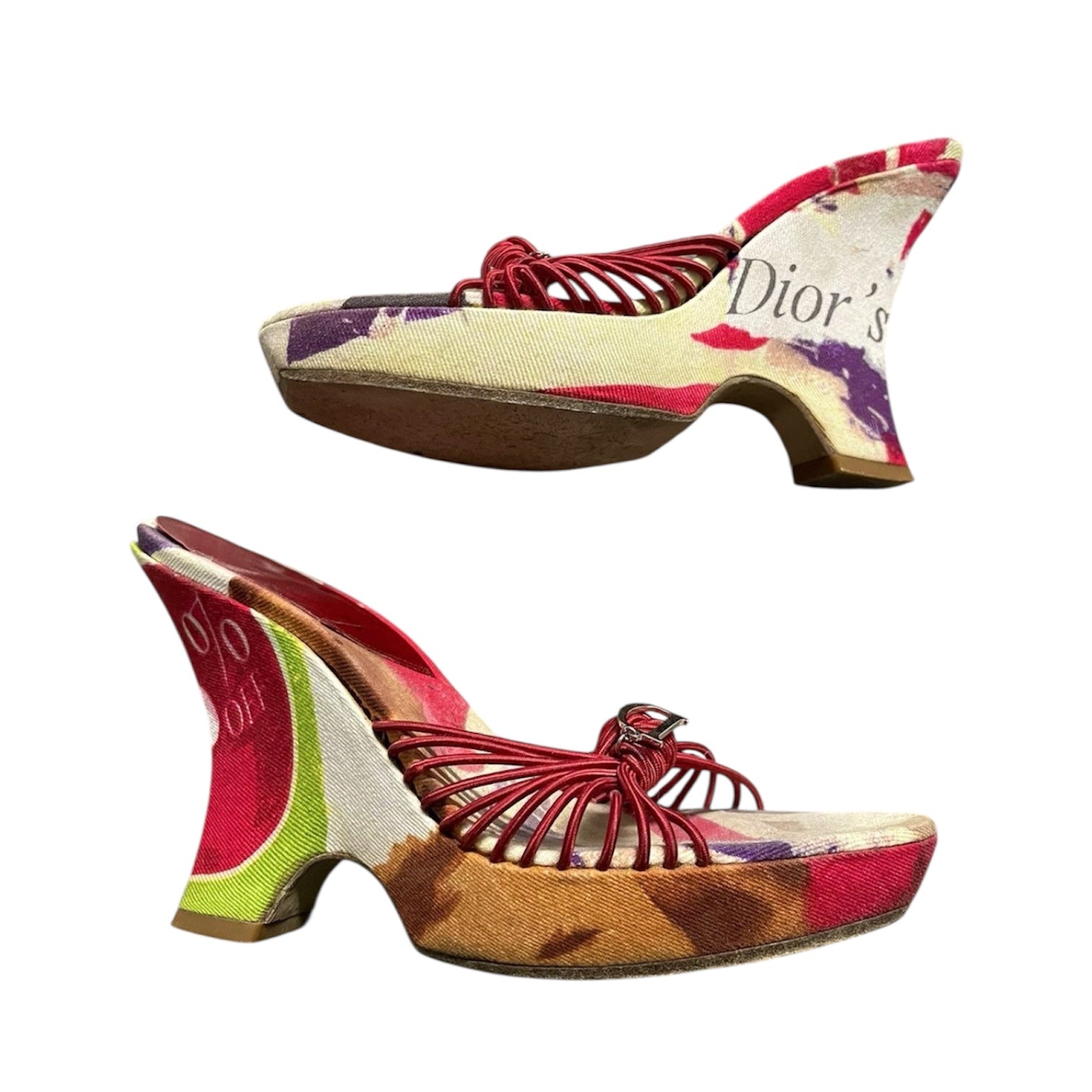 Christian Dior S/S 2003 Printed Wedges