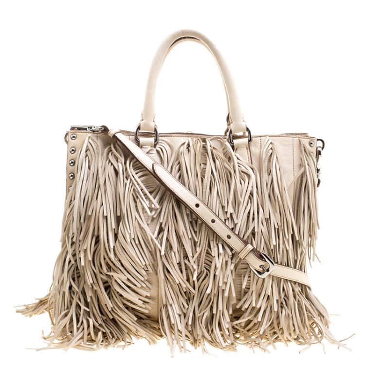 Prada S/S 2007 Beige Fringe Bag