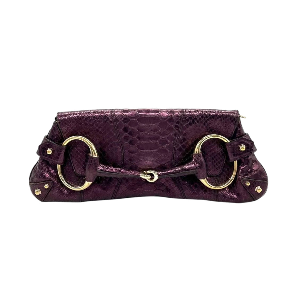 Gucci by Tom Ford 1955 Horsebit Metallic Lizard Leather Bag