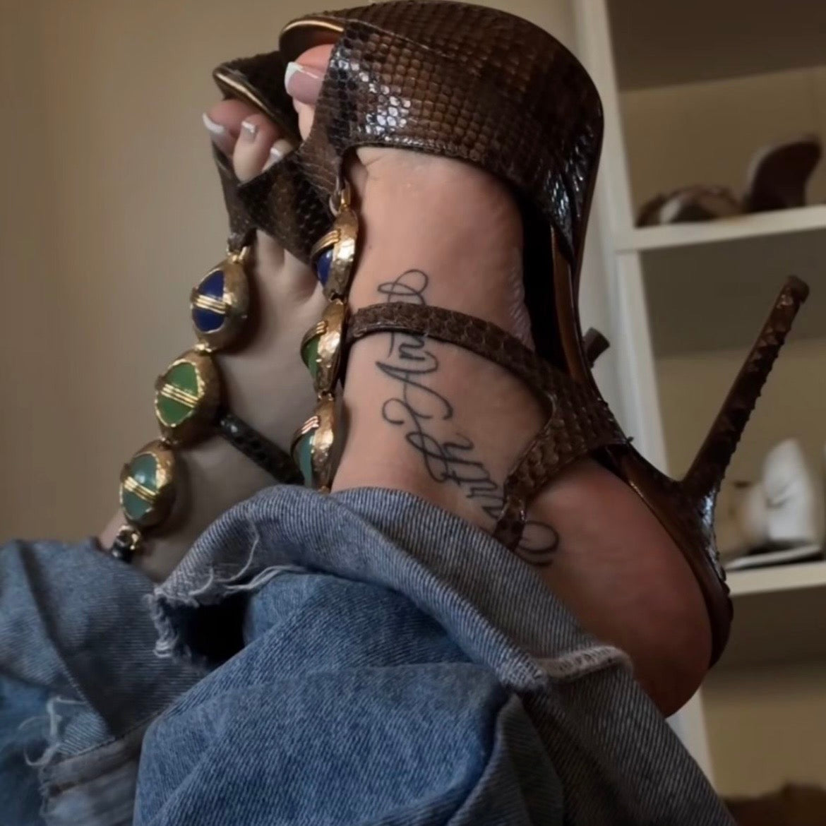 Sergio Rossi Python Platform Heels