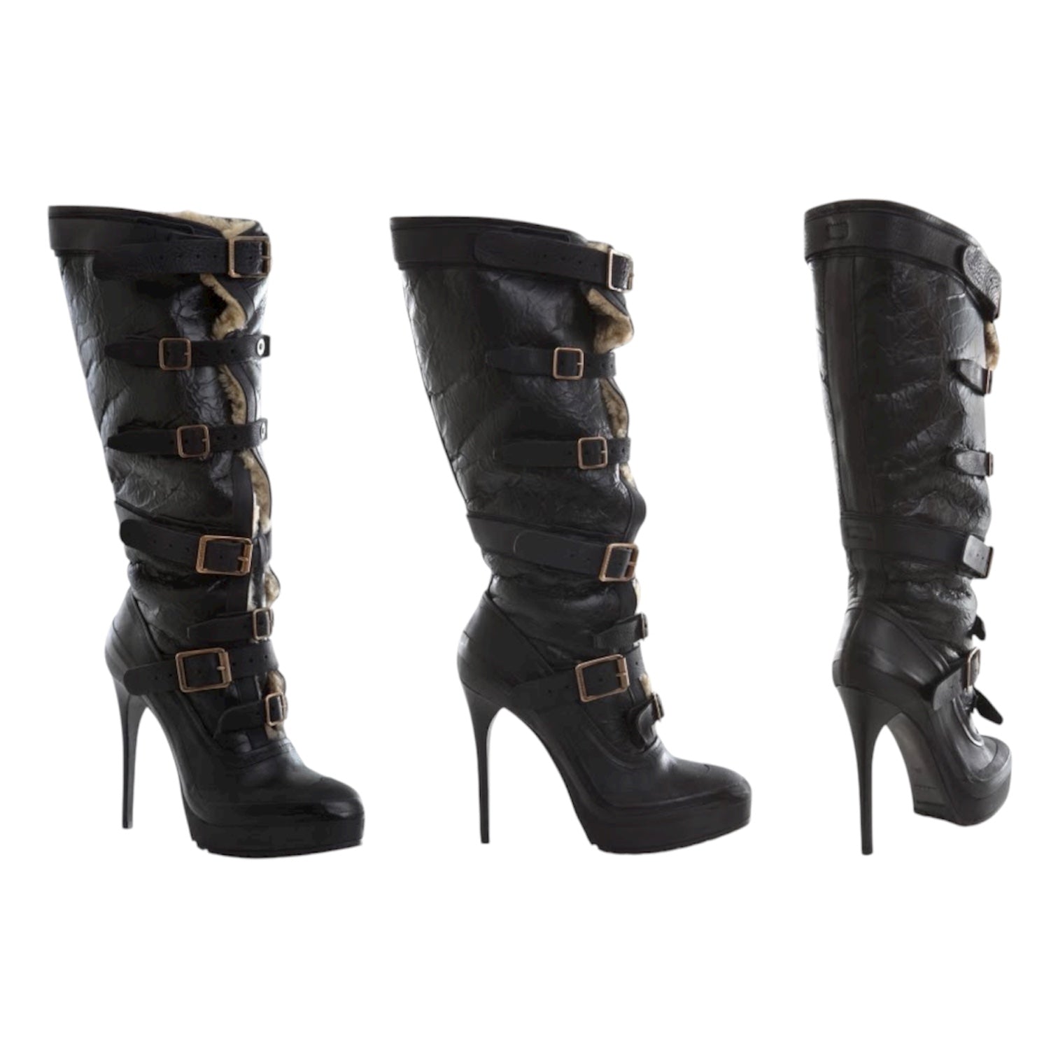 Burberry Prorsum Fall 2010 Aviator Shearling Boots