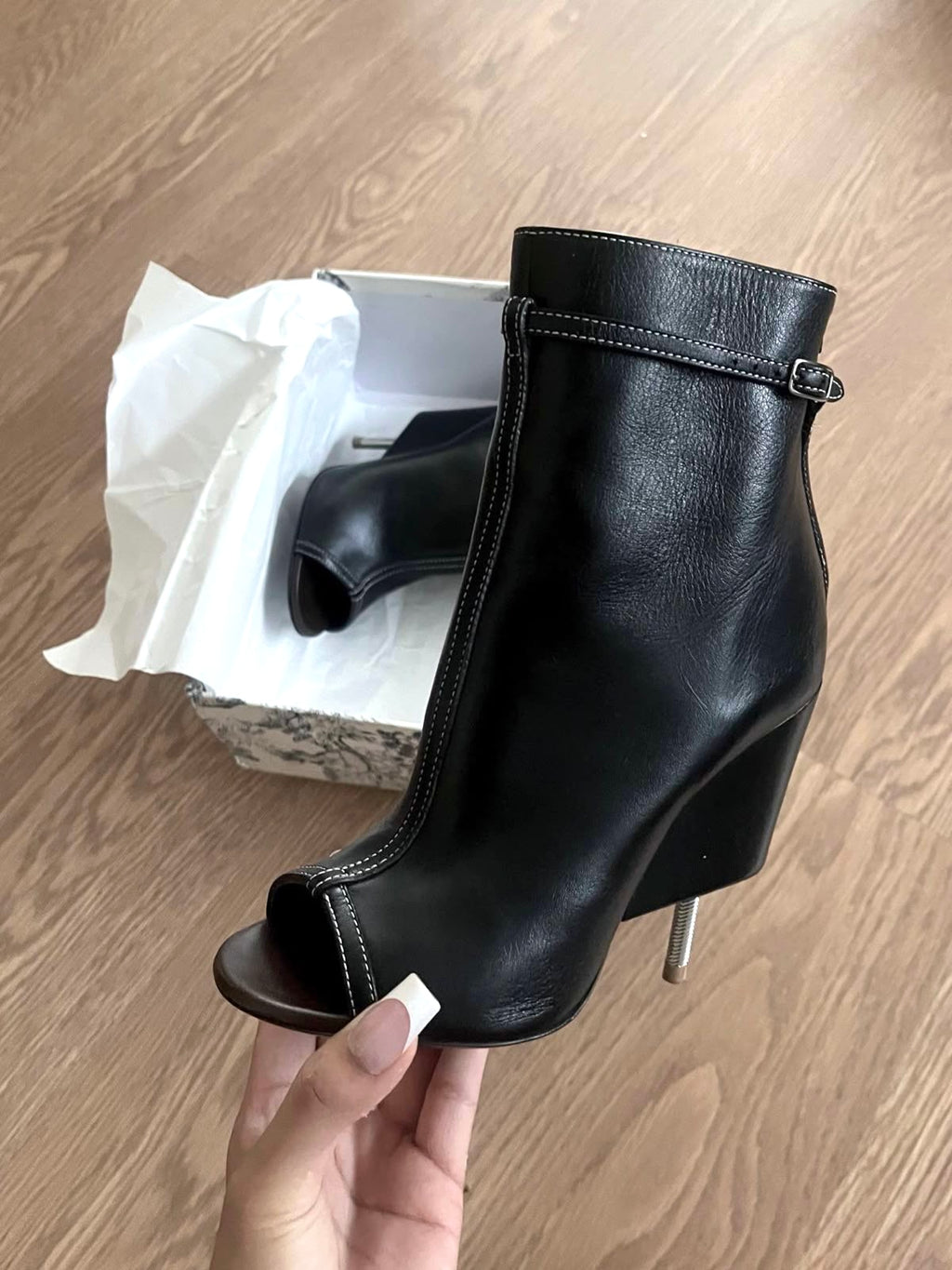 Givenchy S/S 2015 Leather Wedge Ankle Boots