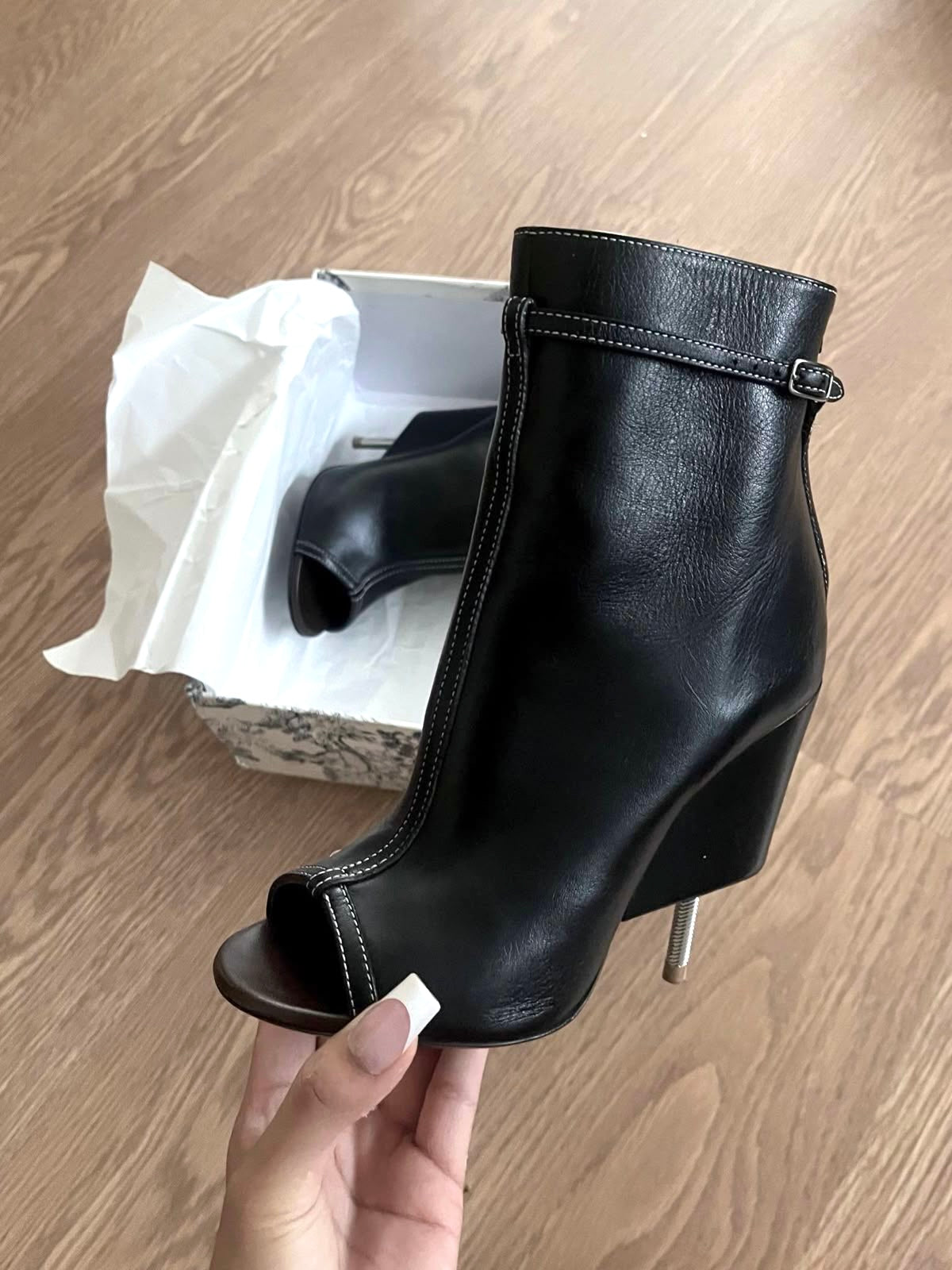 Givenchy S/S 2015 Leather Wedge Ankle Boots