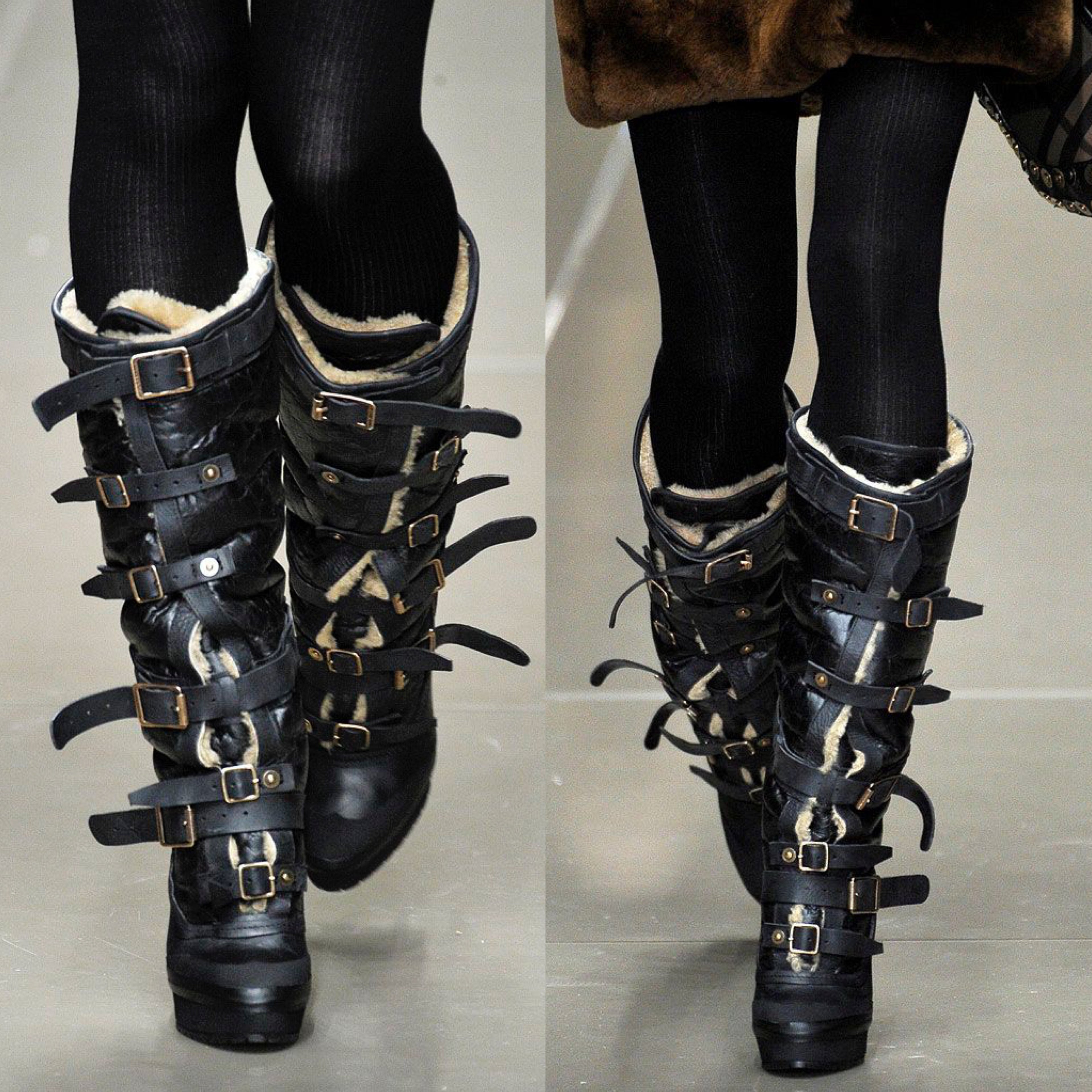 Burberry Prorsum Fall 2010 Aviator Shearling Boots