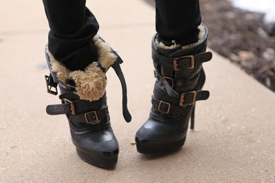 Burberry Prorsum Fall 2010 Aviator Shearling Boots