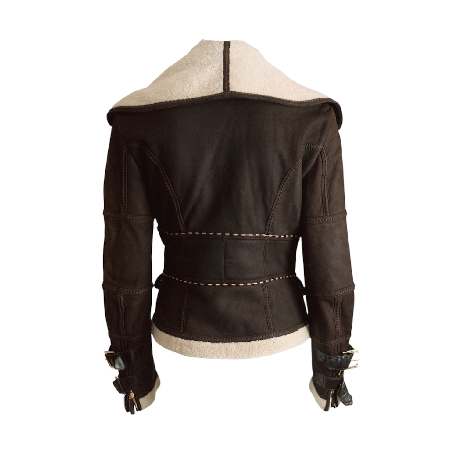 Roberto Cavalli Brown Shearling Jacket