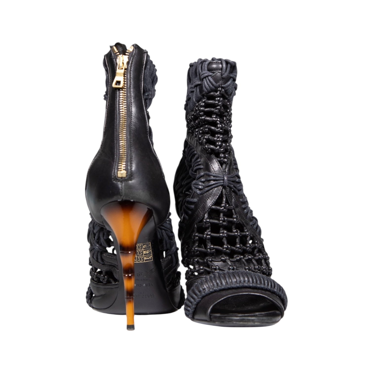 Balmain Fall 2014 Braided Gladiator Ankle Boots