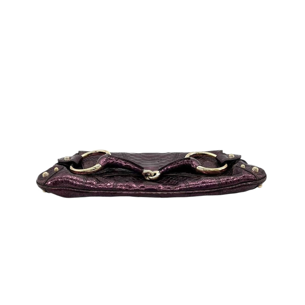 Gucci by Tom Ford 1955 Horsebit Metallic Lizard Leather Bag