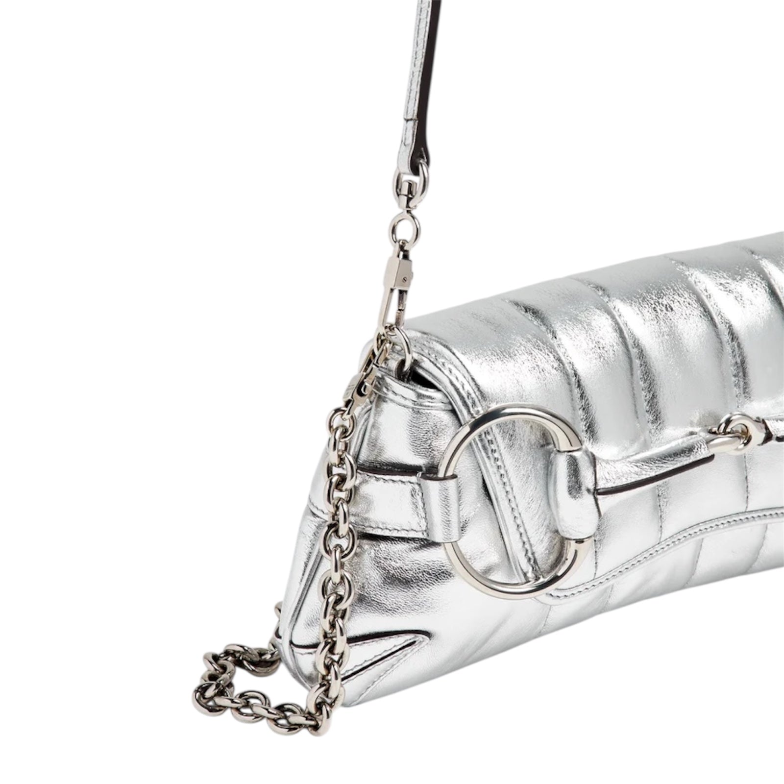 Gucci by Tom Ford Metallic Silver 1955 Horsebit Bag