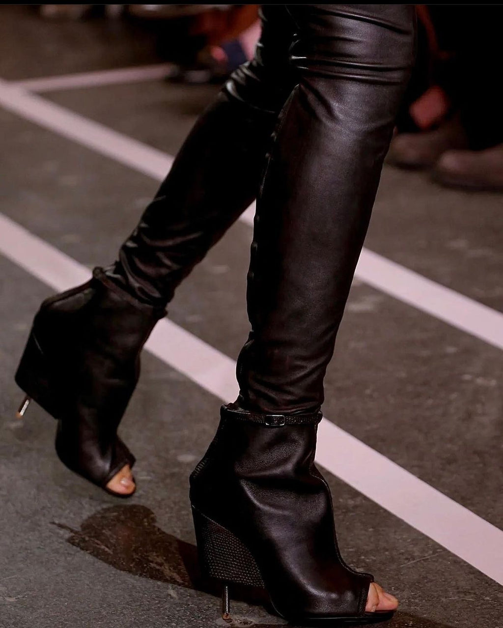 Givenchy S/S 2015 Leather Wedge Ankle Boots