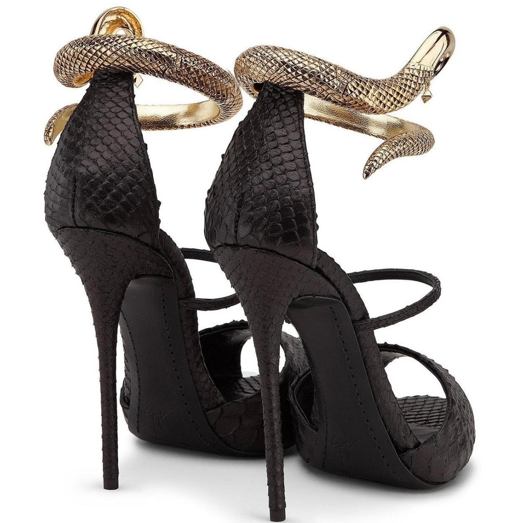 Giuseppe Zanotti Python Heels With Gold Snake Ankle Cuff
