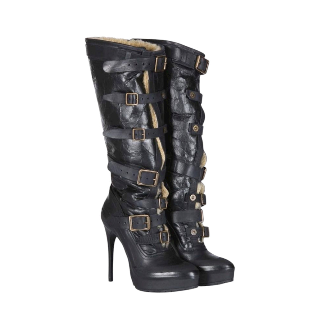 Burberry Prorsum Fall 2010 Aviator Shearling Boots