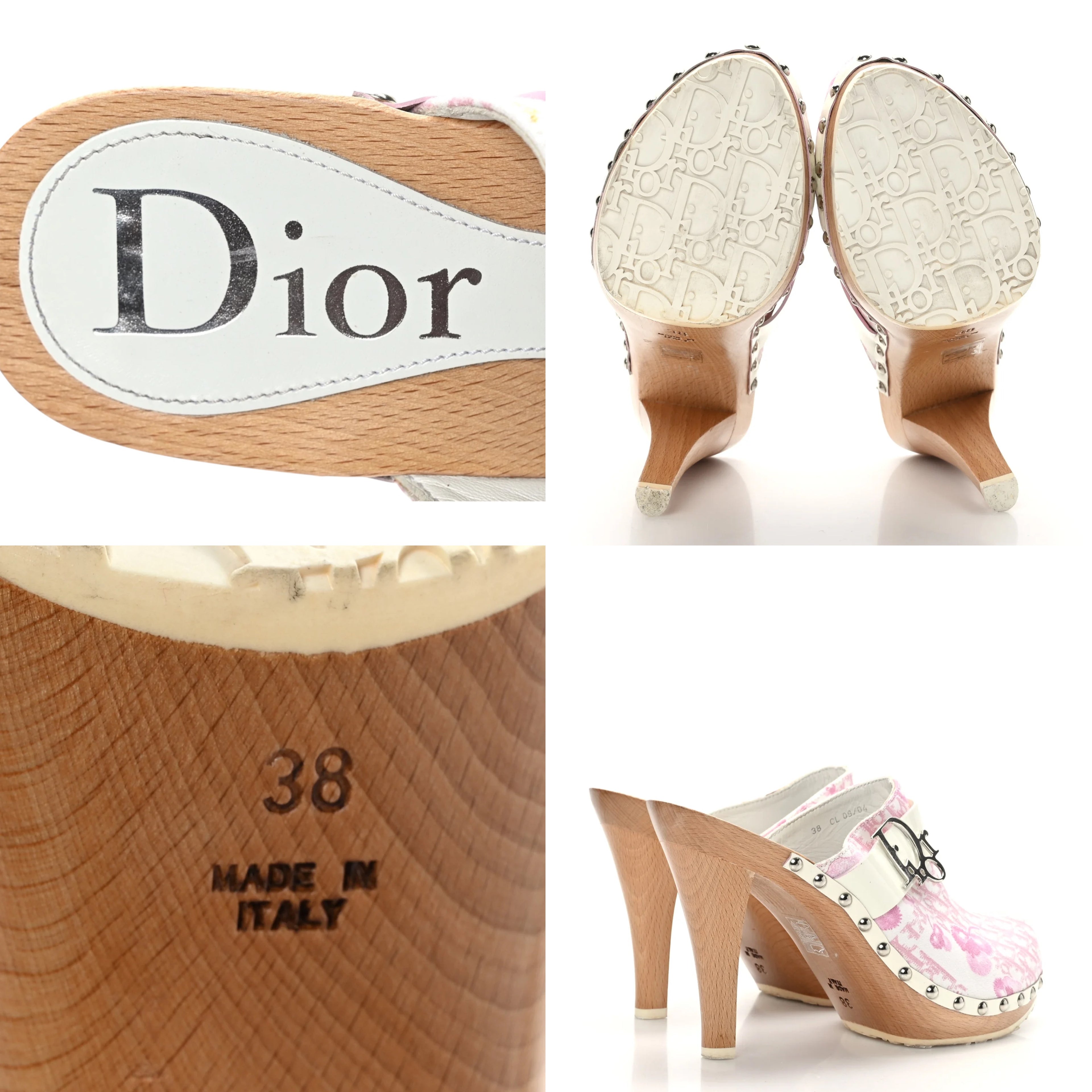 Christian Dior 2005 Monogram Cherry Blossom Clogs