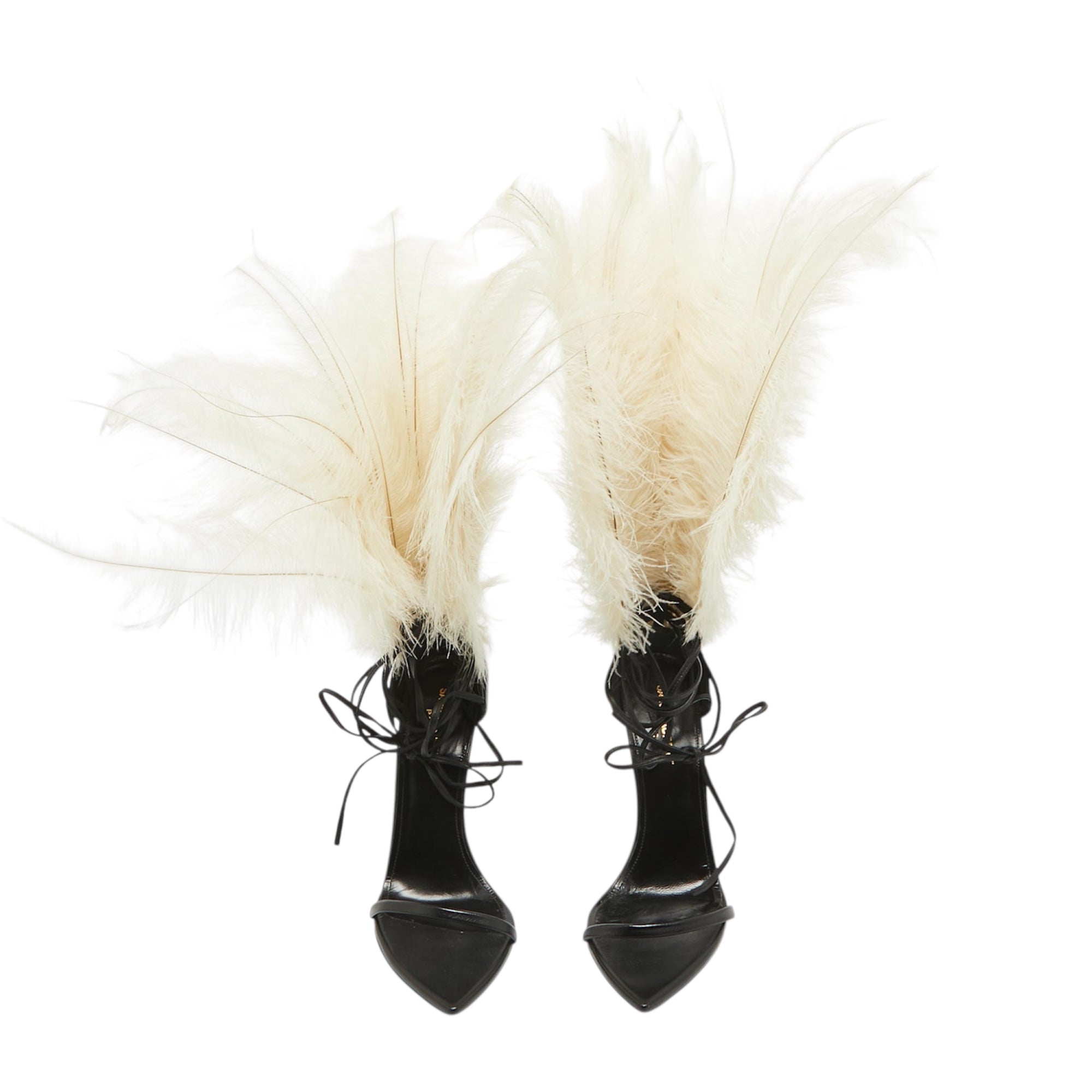 Yves Saint Laurent Ostrich Feather Iris Sandals